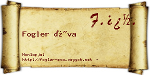 Fogler Éva névjegykártya