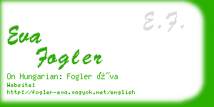 eva fogler business card